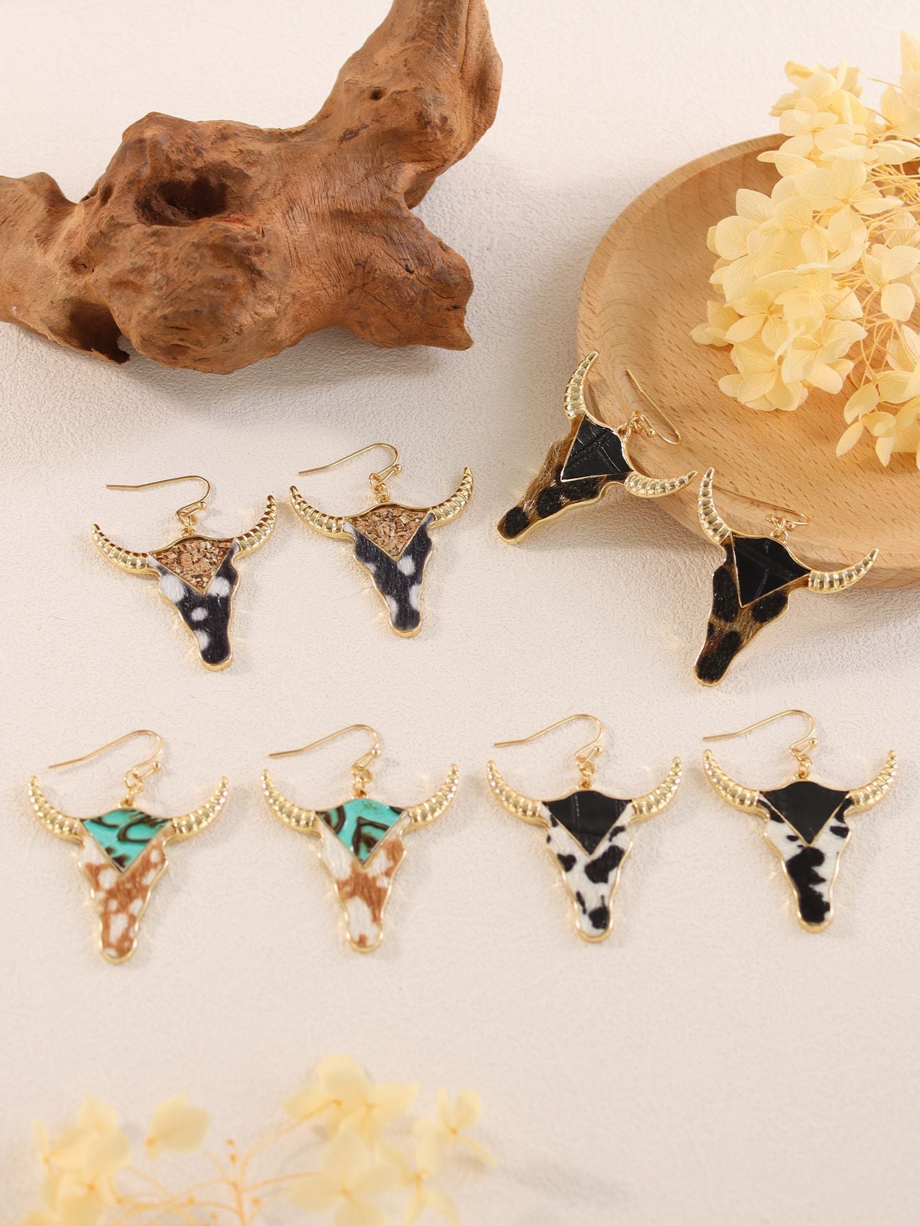 Wholesale Ox Head Vintage Zinc Alloy Earrings